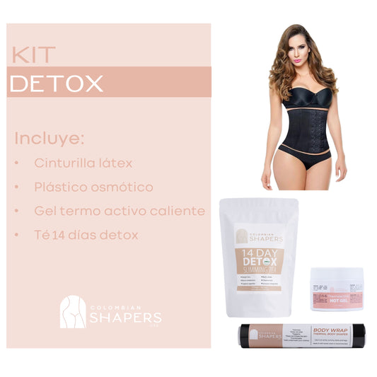 Rosemary Cinturilla Látex + Gel caliente + Té 14 day Detox + Plástico Osmótico